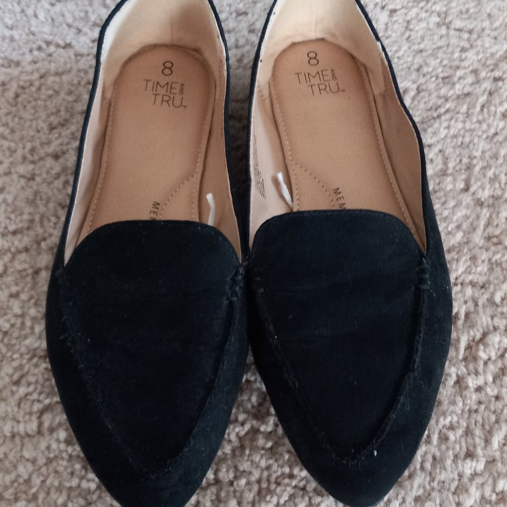 Women's Black Loafer Shoes (WORN ONCE)